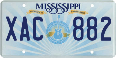 MS license plate XAC882