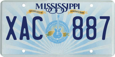 MS license plate XAC887