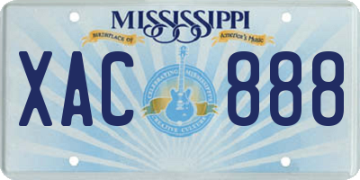 MS license plate XAC888