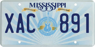 MS license plate XAC891