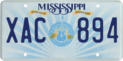 MS license plate XAC894