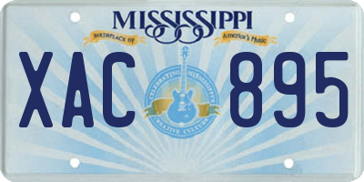 MS license plate XAC895