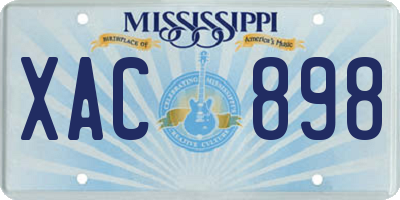 MS license plate XAC898