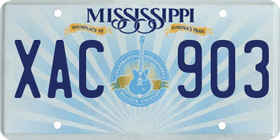 MS license plate XAC903