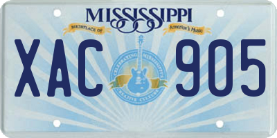 MS license plate XAC905