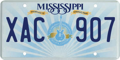 MS license plate XAC907