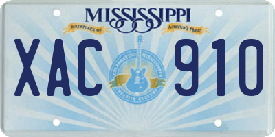 MS license plate XAC910
