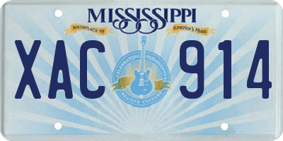 MS license plate XAC914