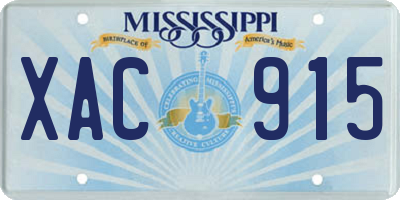 MS license plate XAC915