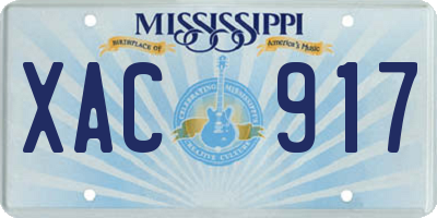 MS license plate XAC917