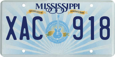 MS license plate XAC918