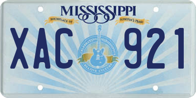 MS license plate XAC921