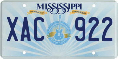 MS license plate XAC922
