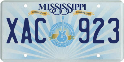 MS license plate XAC923