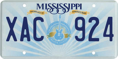 MS license plate XAC924