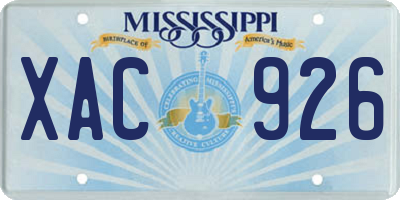 MS license plate XAC926