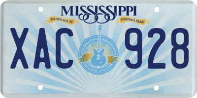 MS license plate XAC928