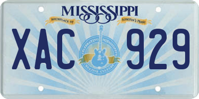 MS license plate XAC929