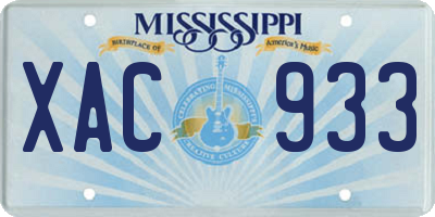 MS license plate XAC933