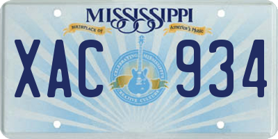 MS license plate XAC934