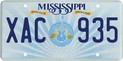 MS license plate XAC935