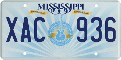 MS license plate XAC936