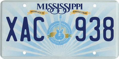 MS license plate XAC938