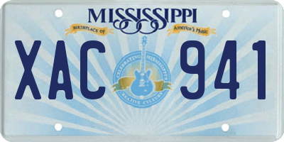 MS license plate XAC941