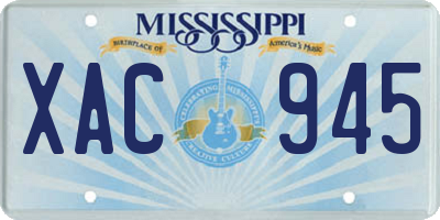 MS license plate XAC945
