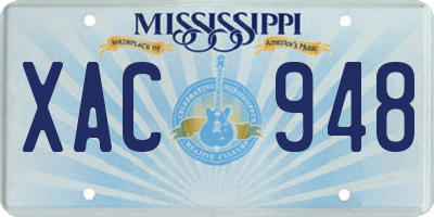 MS license plate XAC948