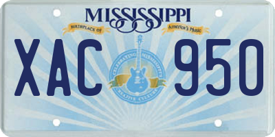 MS license plate XAC950
