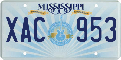 MS license plate XAC953