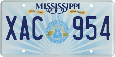 MS license plate XAC954