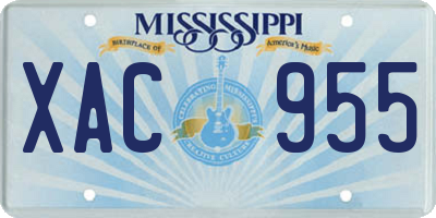 MS license plate XAC955