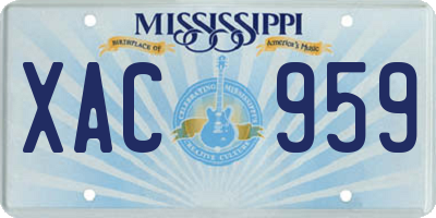 MS license plate XAC959