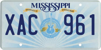 MS license plate XAC961