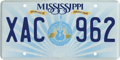 MS license plate XAC962