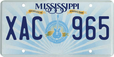 MS license plate XAC965