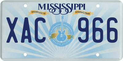 MS license plate XAC966