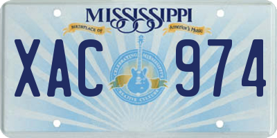 MS license plate XAC974