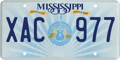 MS license plate XAC977