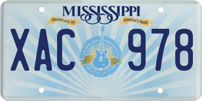 MS license plate XAC978