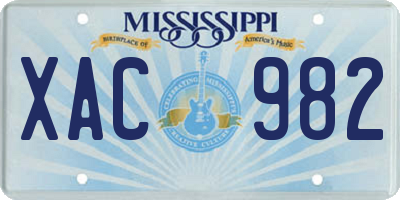 MS license plate XAC982