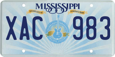 MS license plate XAC983