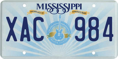 MS license plate XAC984