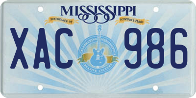 MS license plate XAC986