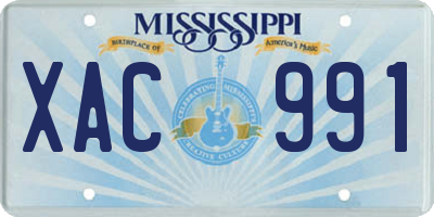 MS license plate XAC991