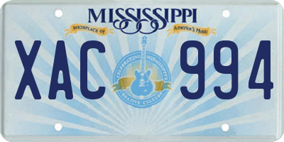 MS license plate XAC994