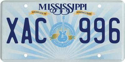 MS license plate XAC996