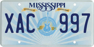 MS license plate XAC997